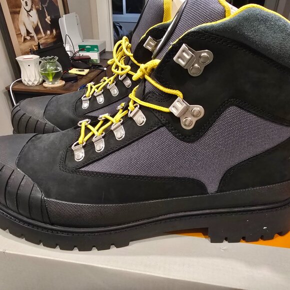 Timberland Other - TIMBERLAND HERITAGE RUBBER TOE HIKER BOOTS MEN SHOES Black / Green Nubuck SZ 12